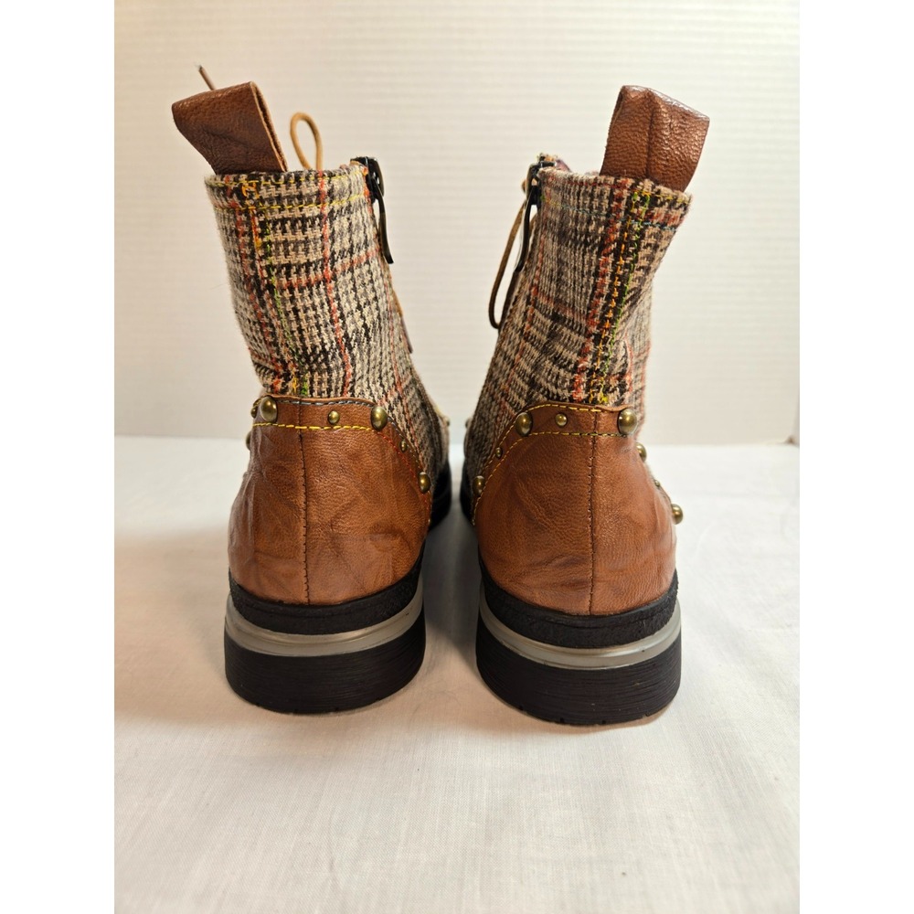 L'Artiste Rehja Bootie New Leather w/ Plaid Women's 40 - Picture 5 of 10